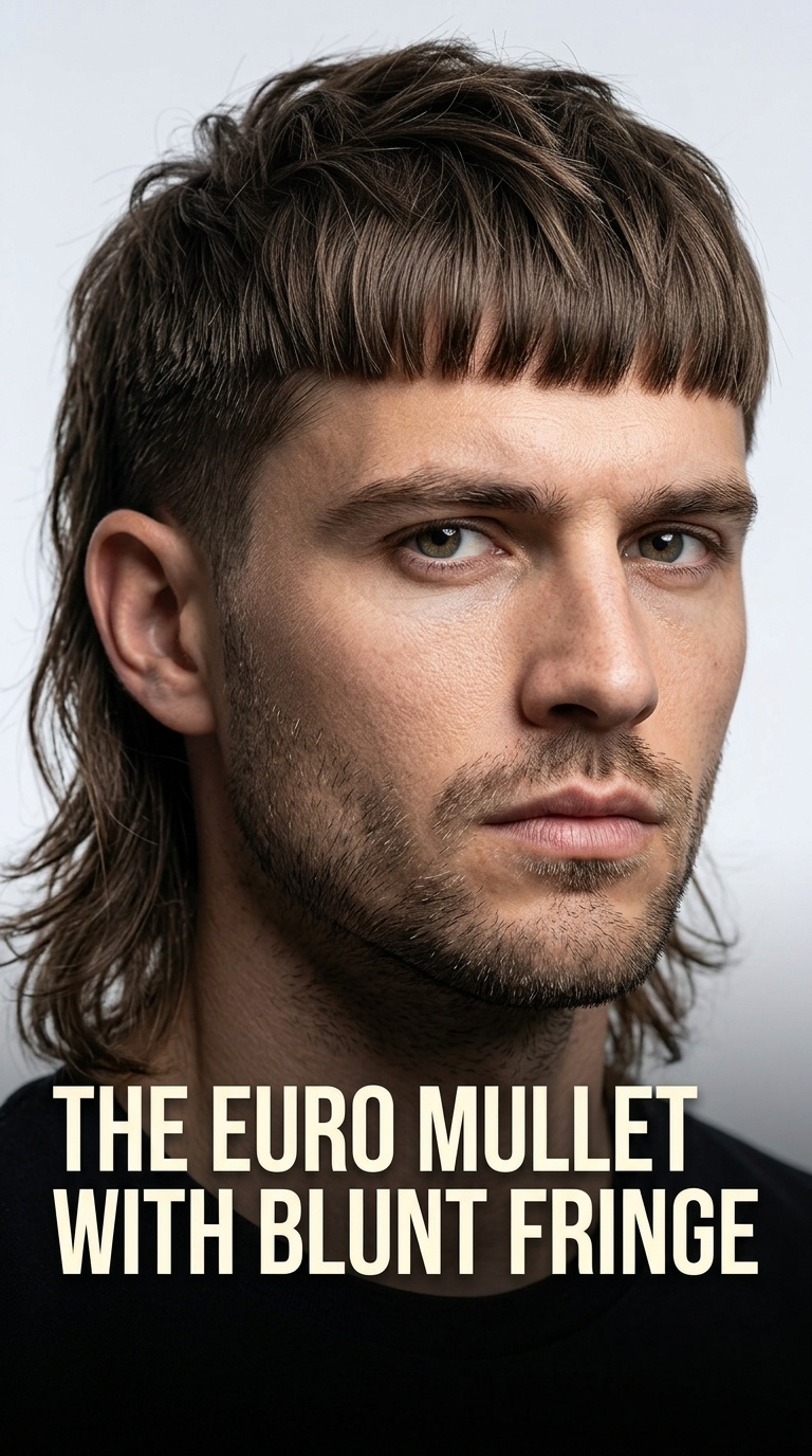 The Euro Mullet with Blunt Fringe