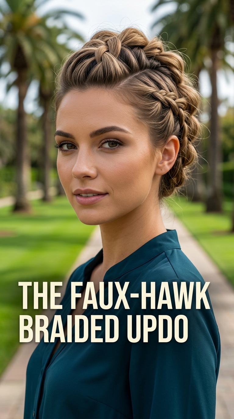 The Faux-Hawk Braided Updo
