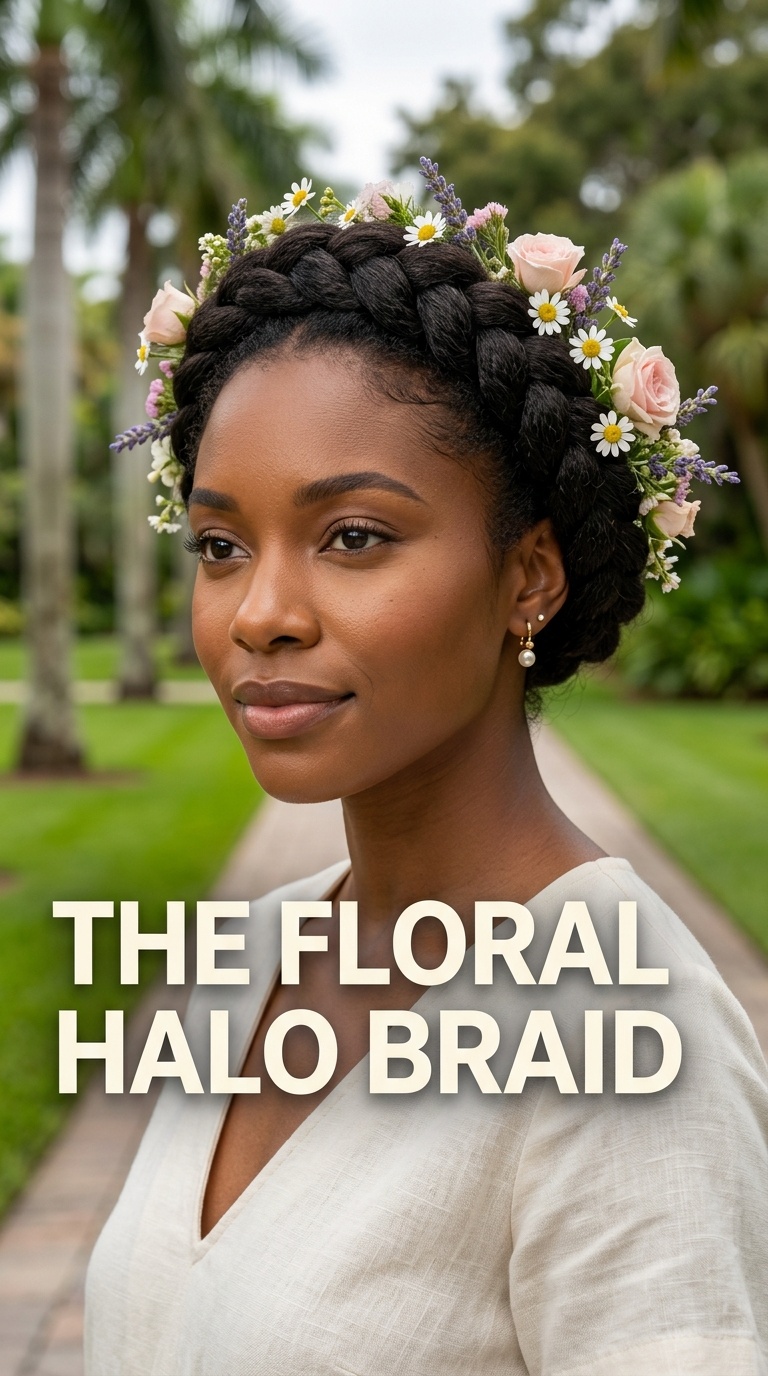 The Floral Halo Braid