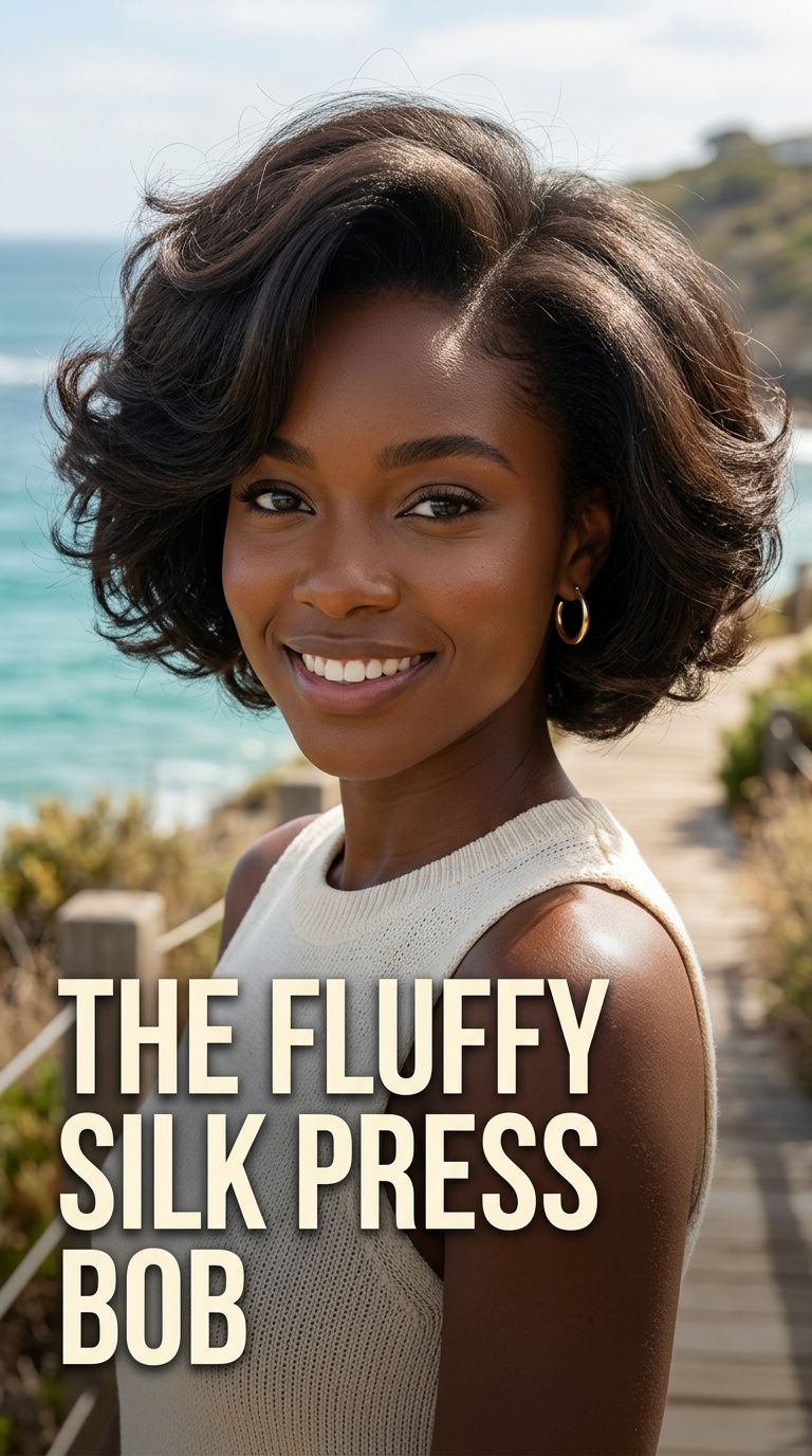 The Fluffy Silk Press Bob