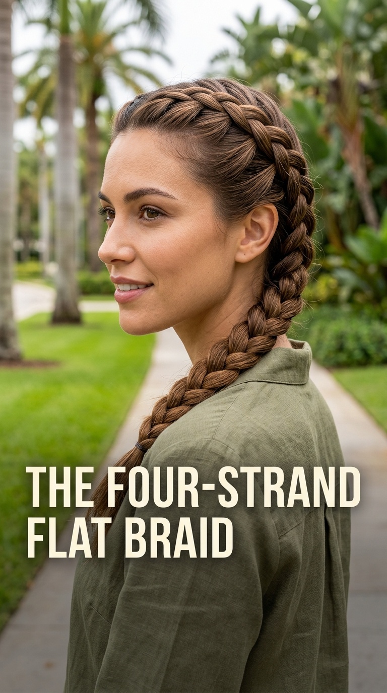 The Four-Strand Flat Braid