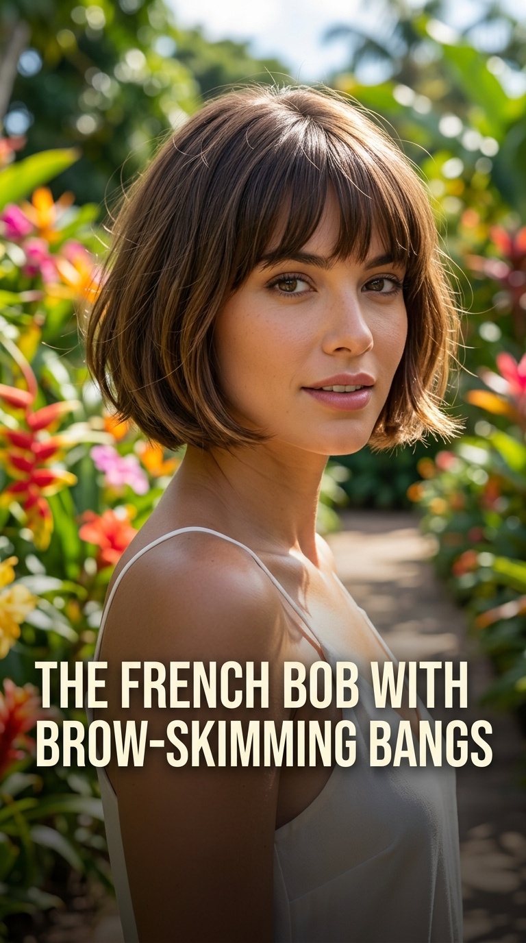 The French Bob with Brow-Skimming Bangs