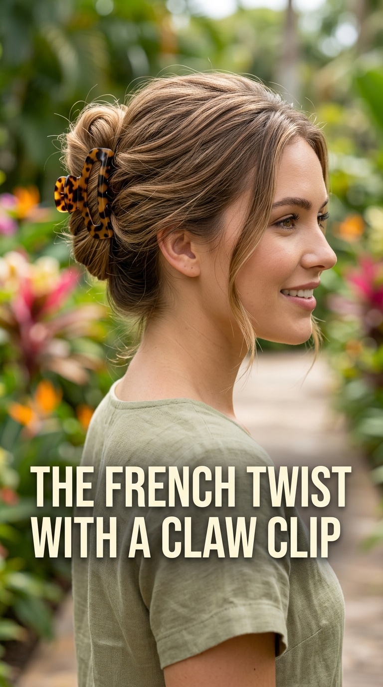 The French Twist with a Claw Clip