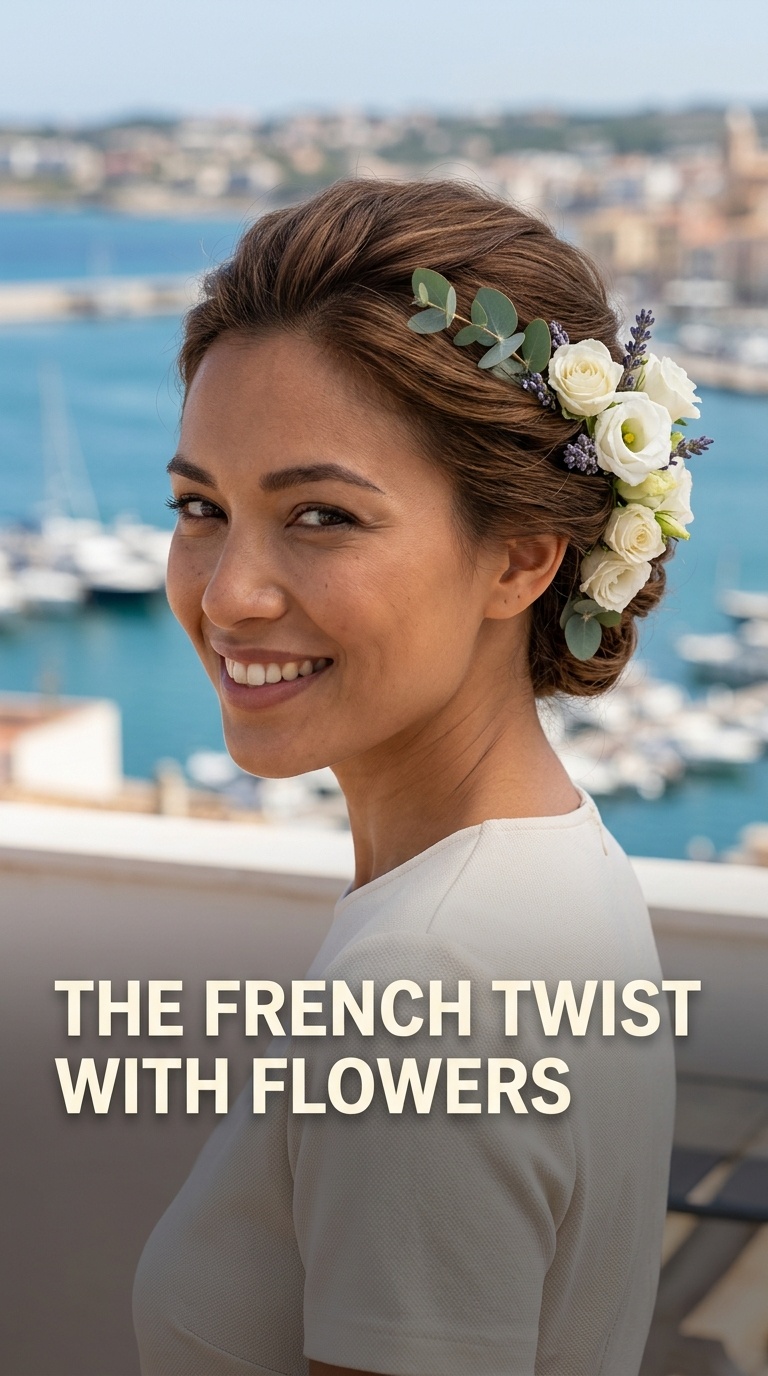 The French Twist with Flowers