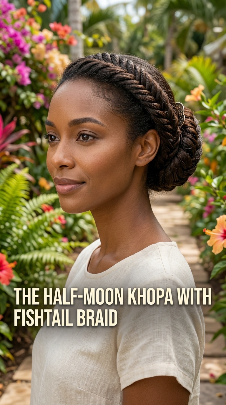 The Half-Moon Khopa with Fishtail Braid