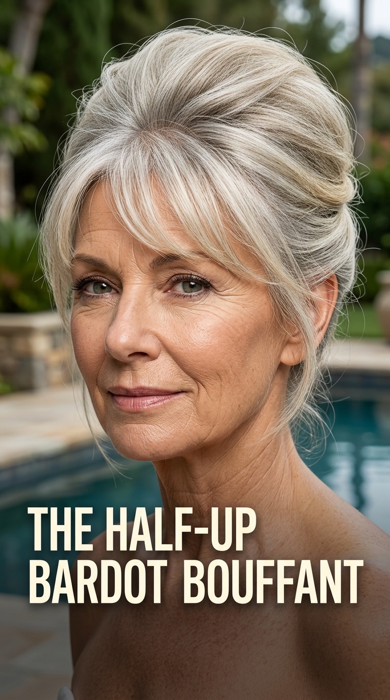 The Half-Up Bardot Bouffant