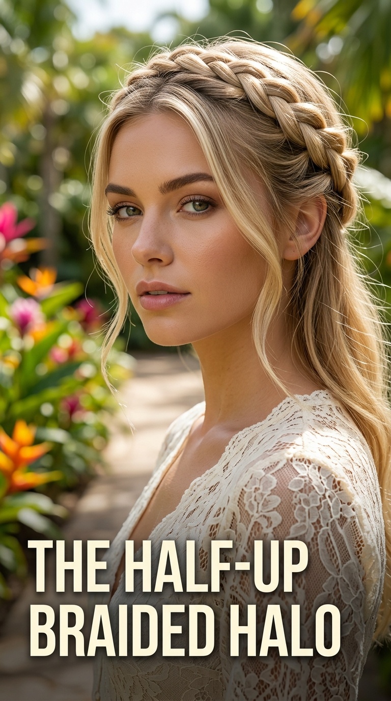 The Half-Up Braided Halo