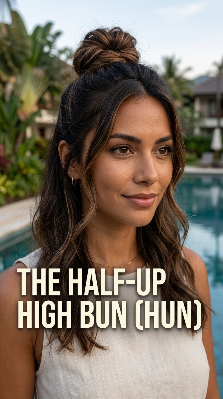 The Half-Up High Bun (Hun)
