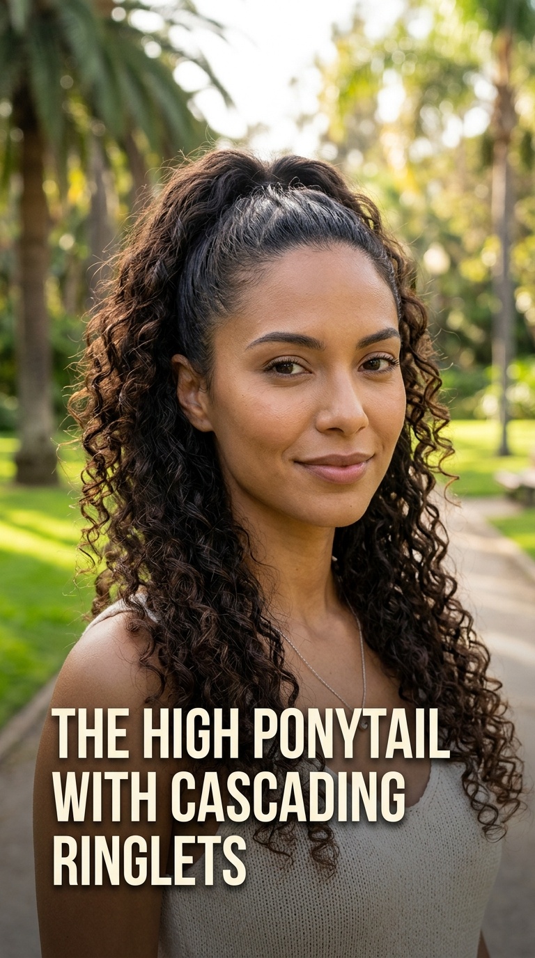 The High Ponytail with Cascading Ringlets