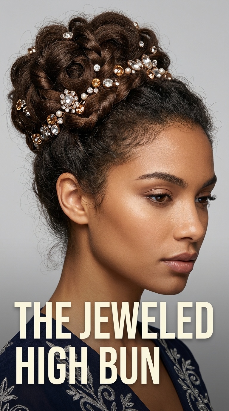 The Jeweled High Bun