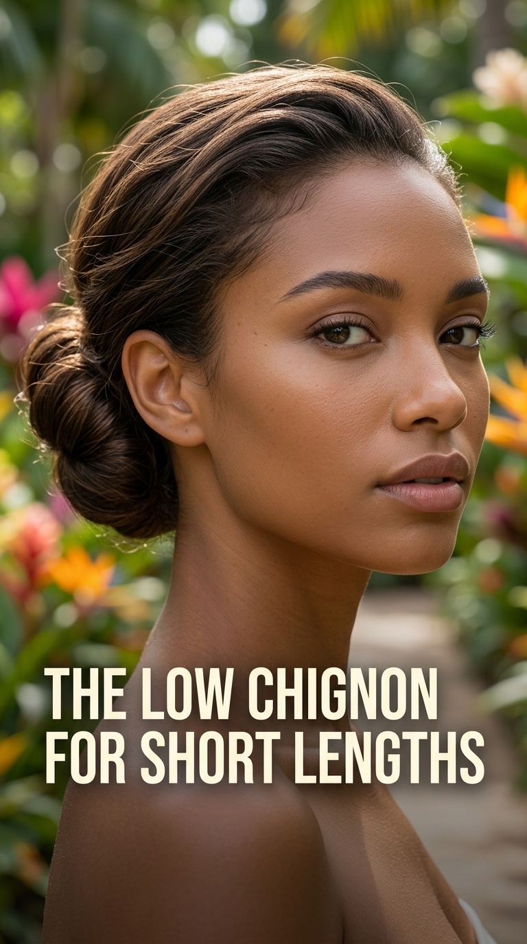 The Low Chignon for Short Lengths
