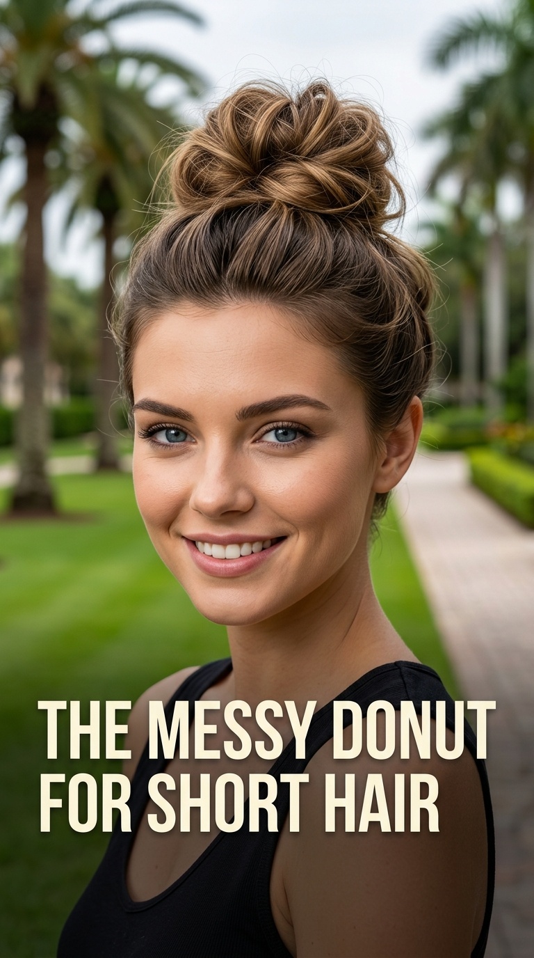 The Messy Donut for Short Hair