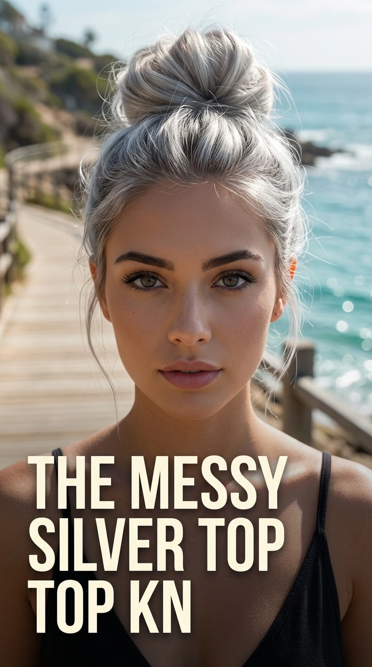 The Messy Silver Top Knot