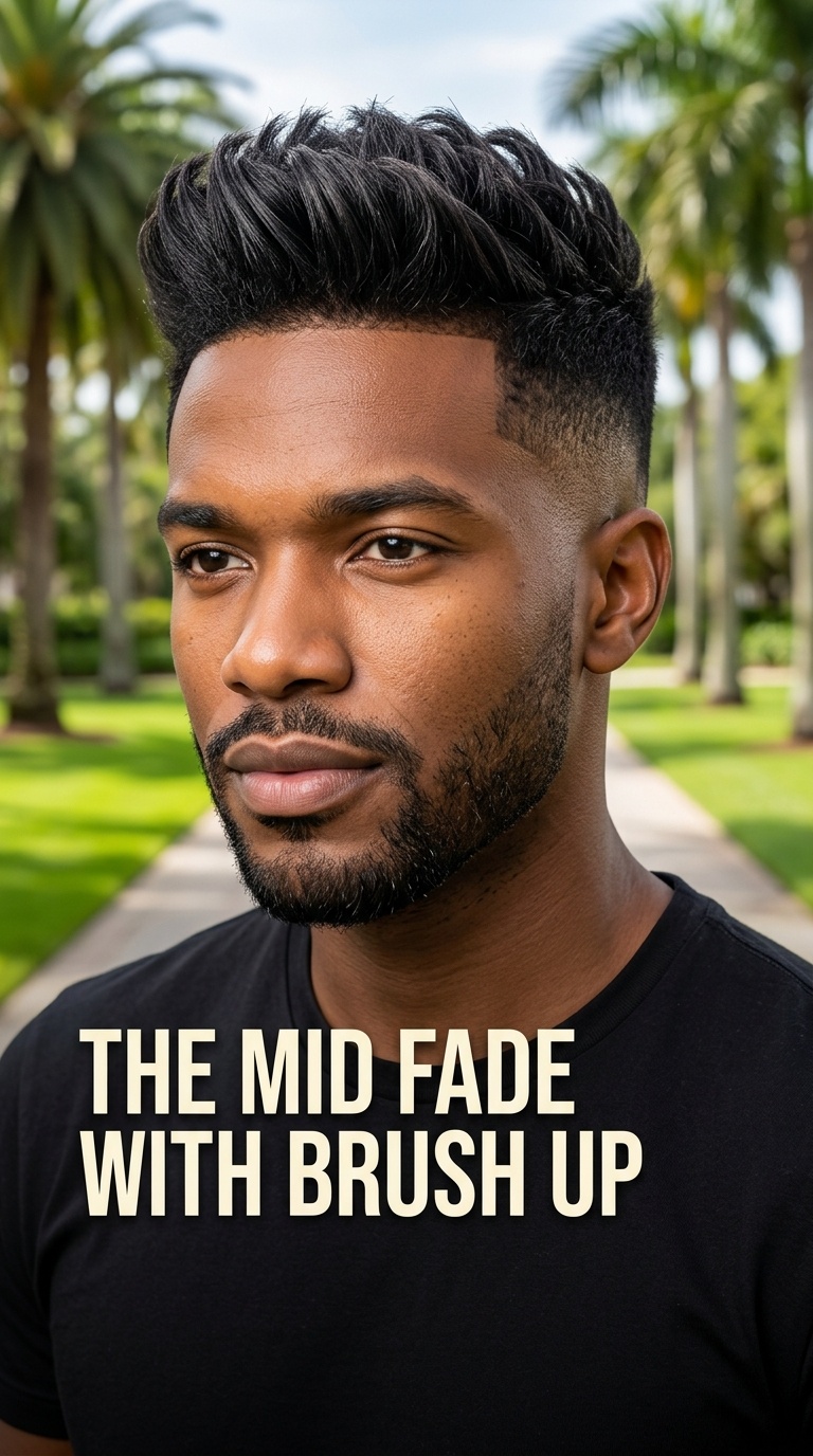 The Mid Fade with Brush Up