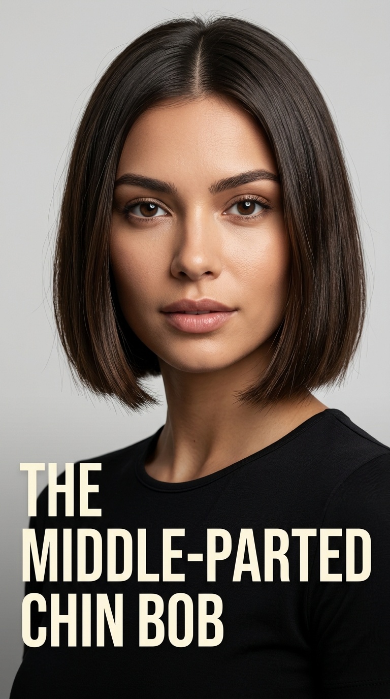 The Middle-Parted Chin Bob