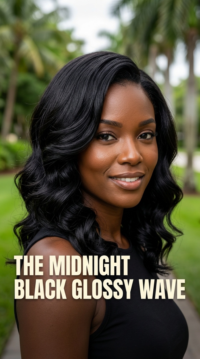The Midnight Black Glossy Wave