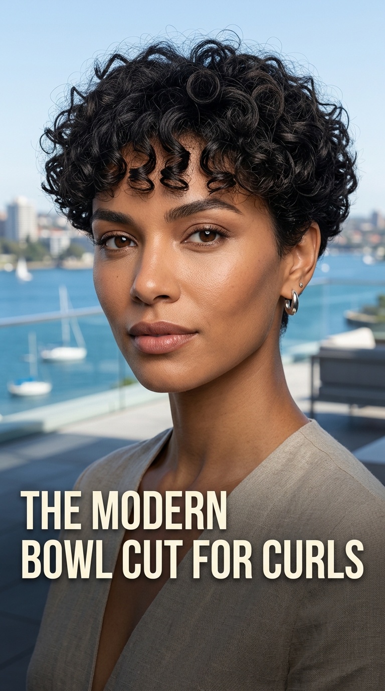 The Modern Bowl Cut for Curls