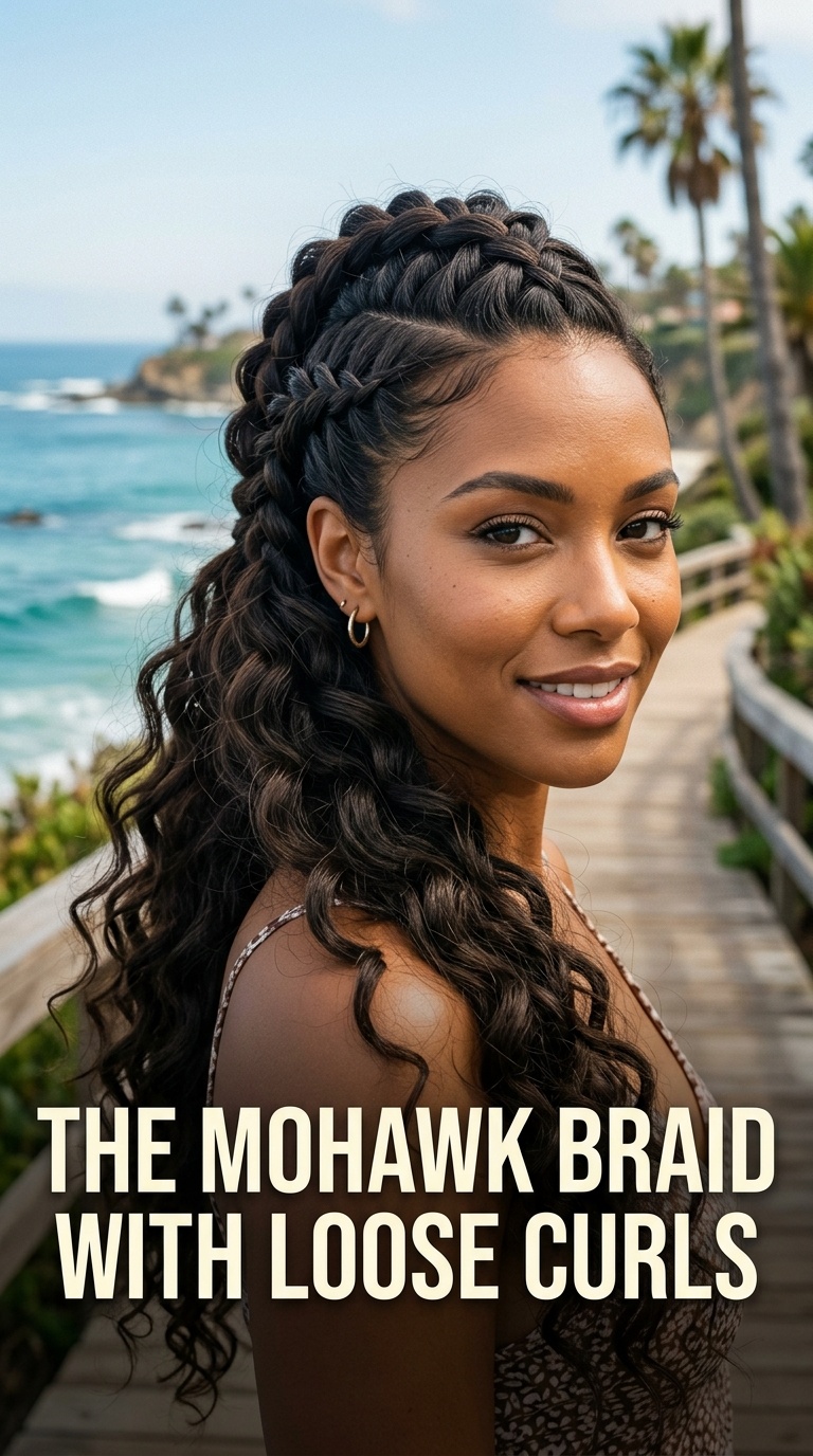 The Mohawk Braid with Loose Curls