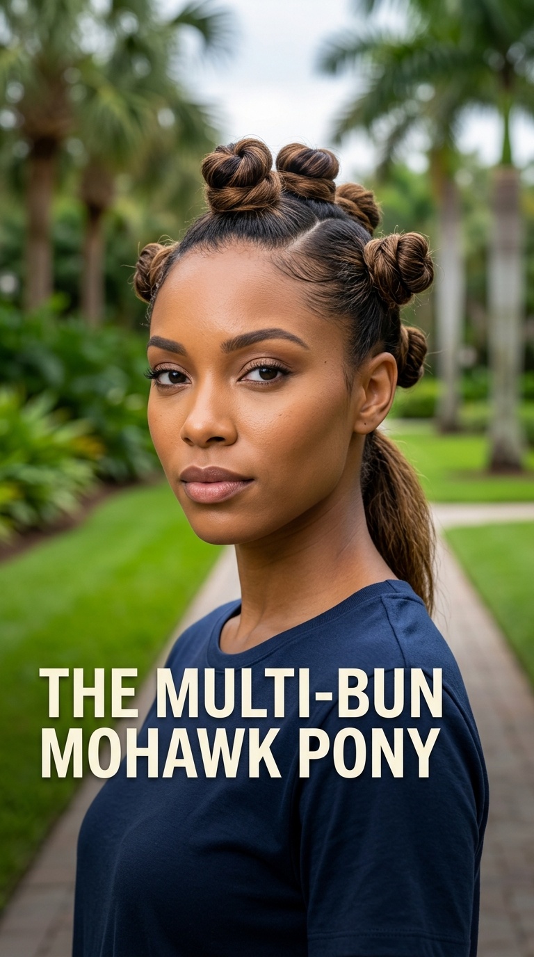The Multi-Bun Mohawk Pony