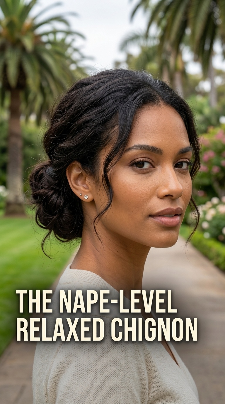 The Nape-Level Relaxed Chignon