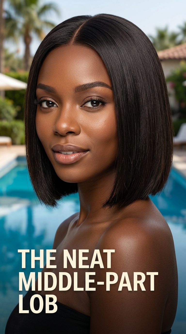 The Neat Middle-Part Lob