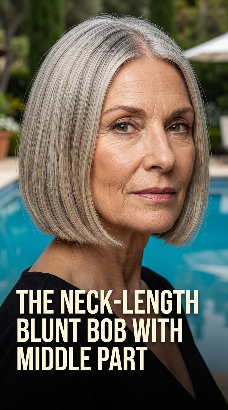 The Neck-Length Blunt Bob with Middle Part