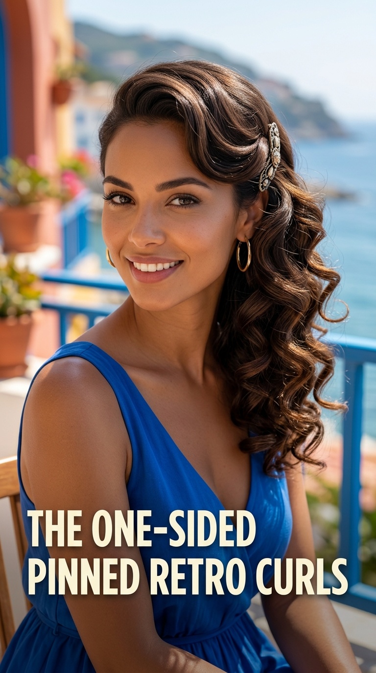 The One-Sided Pinned Retro Curls