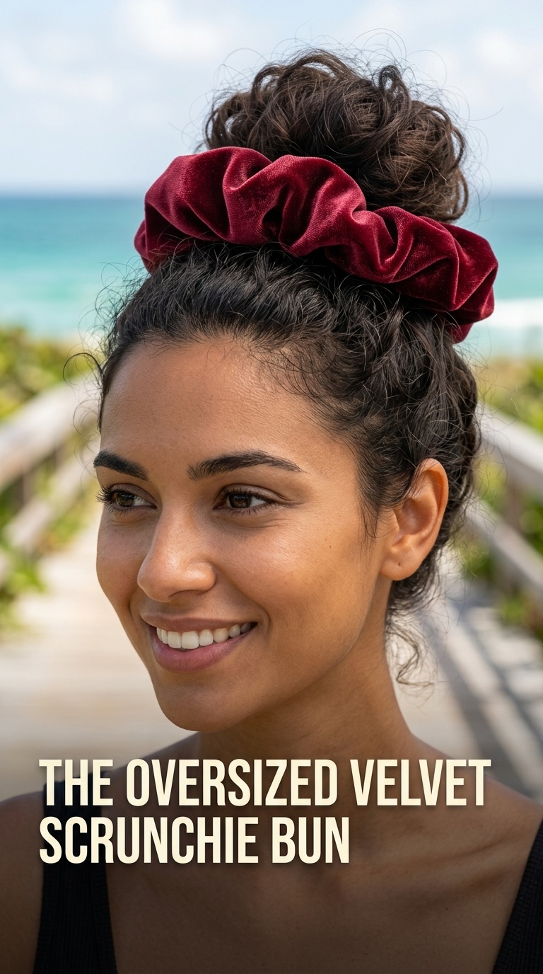 The Oversized Velvet Scrunchie Bun