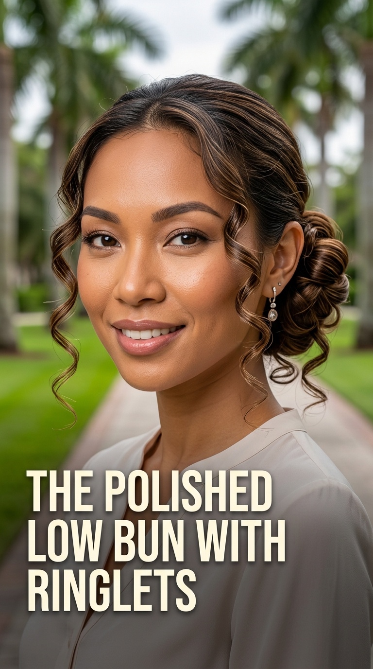 The Polished Low Bun with Ringlets