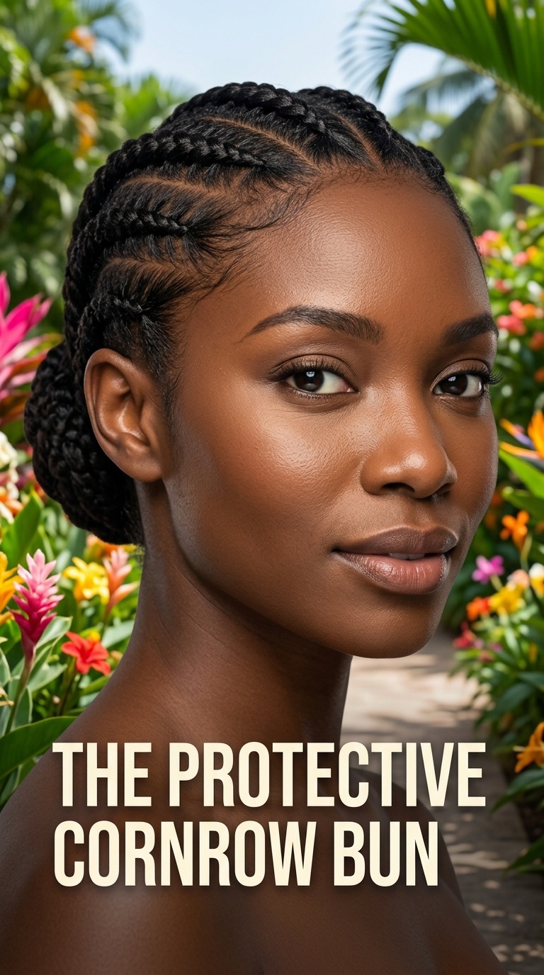 The Protective Cornrow Bun