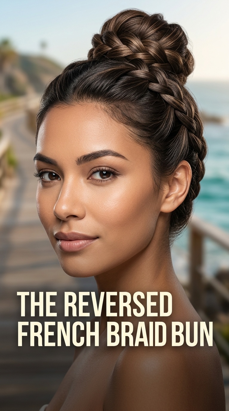 The Reversed French Braid Bun