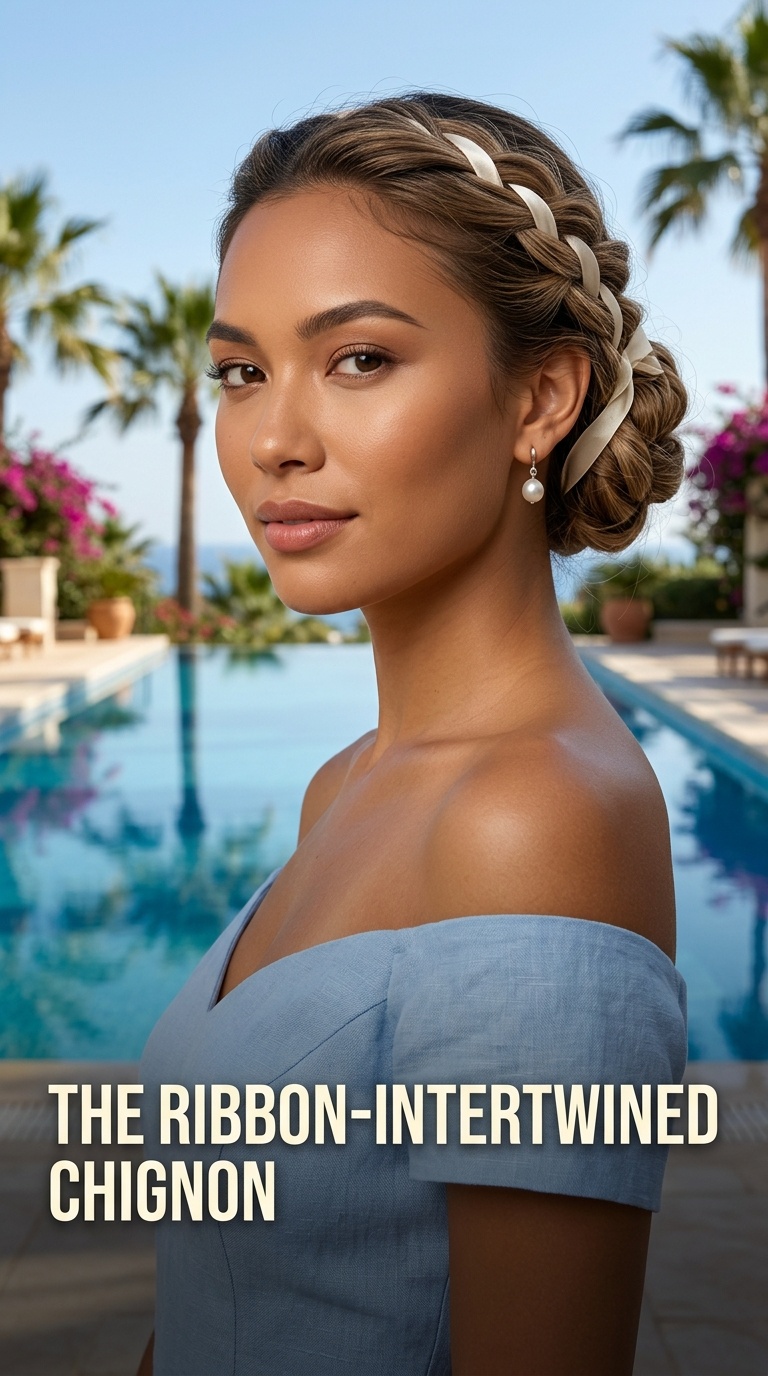 The Ribbon-Intertwined Chignon