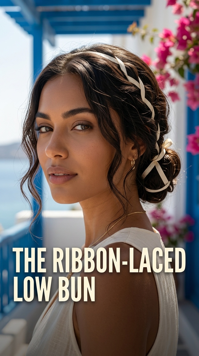 The Ribbon-Laced Low Bun