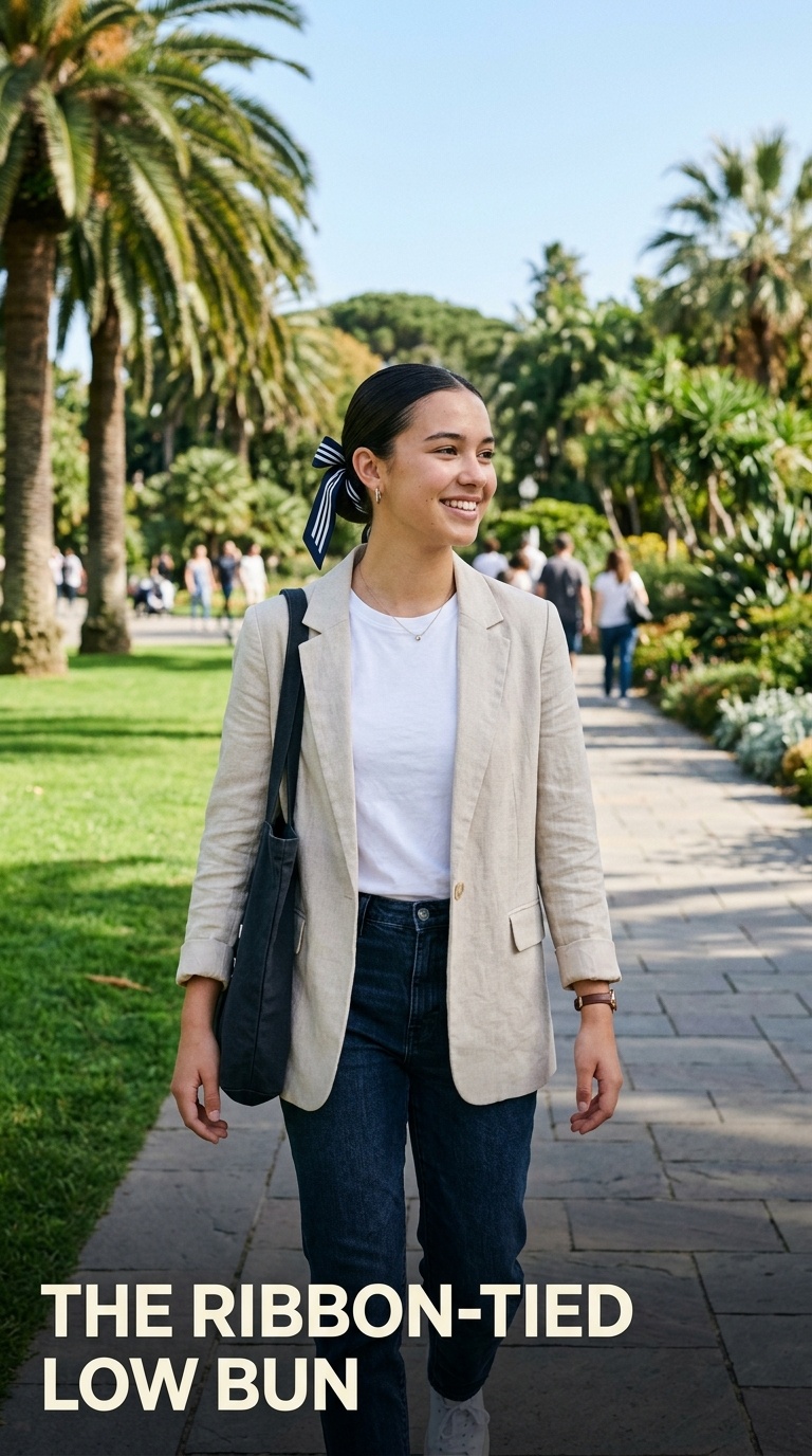 The Ribbon-Tied Low Bun