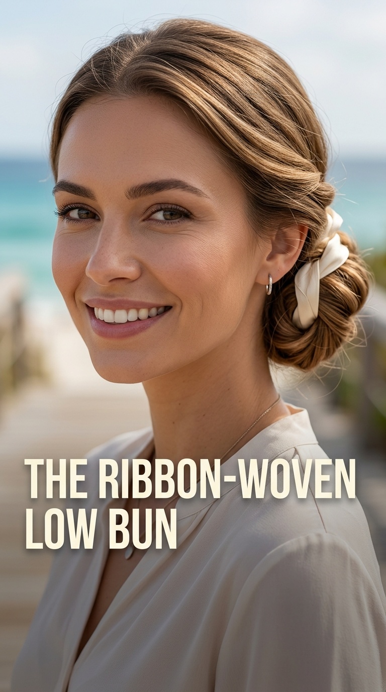 The Ribbon-Woven Low Bun
