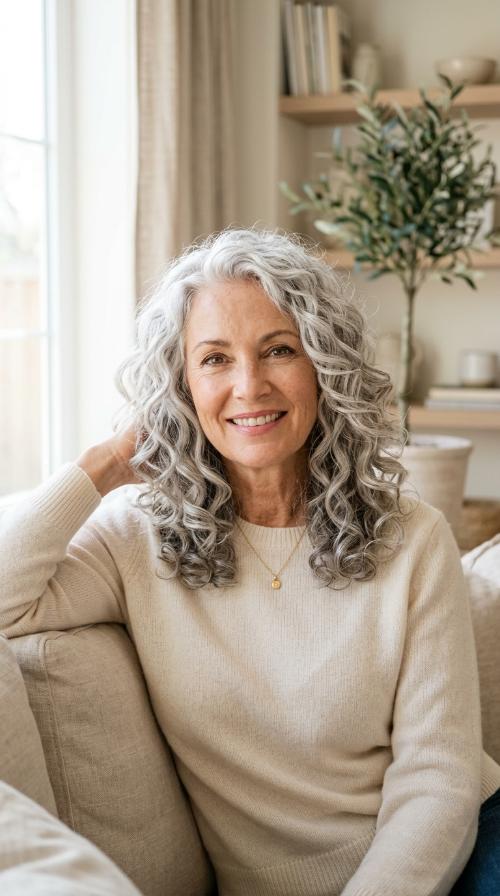 The Romantic Silver Curls with Volume