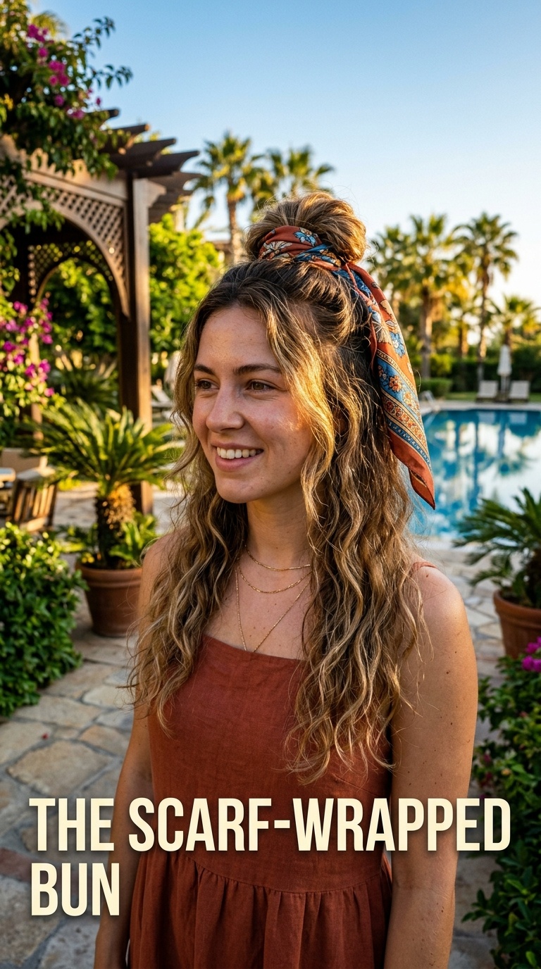 The Scarf-Wrapped Bun