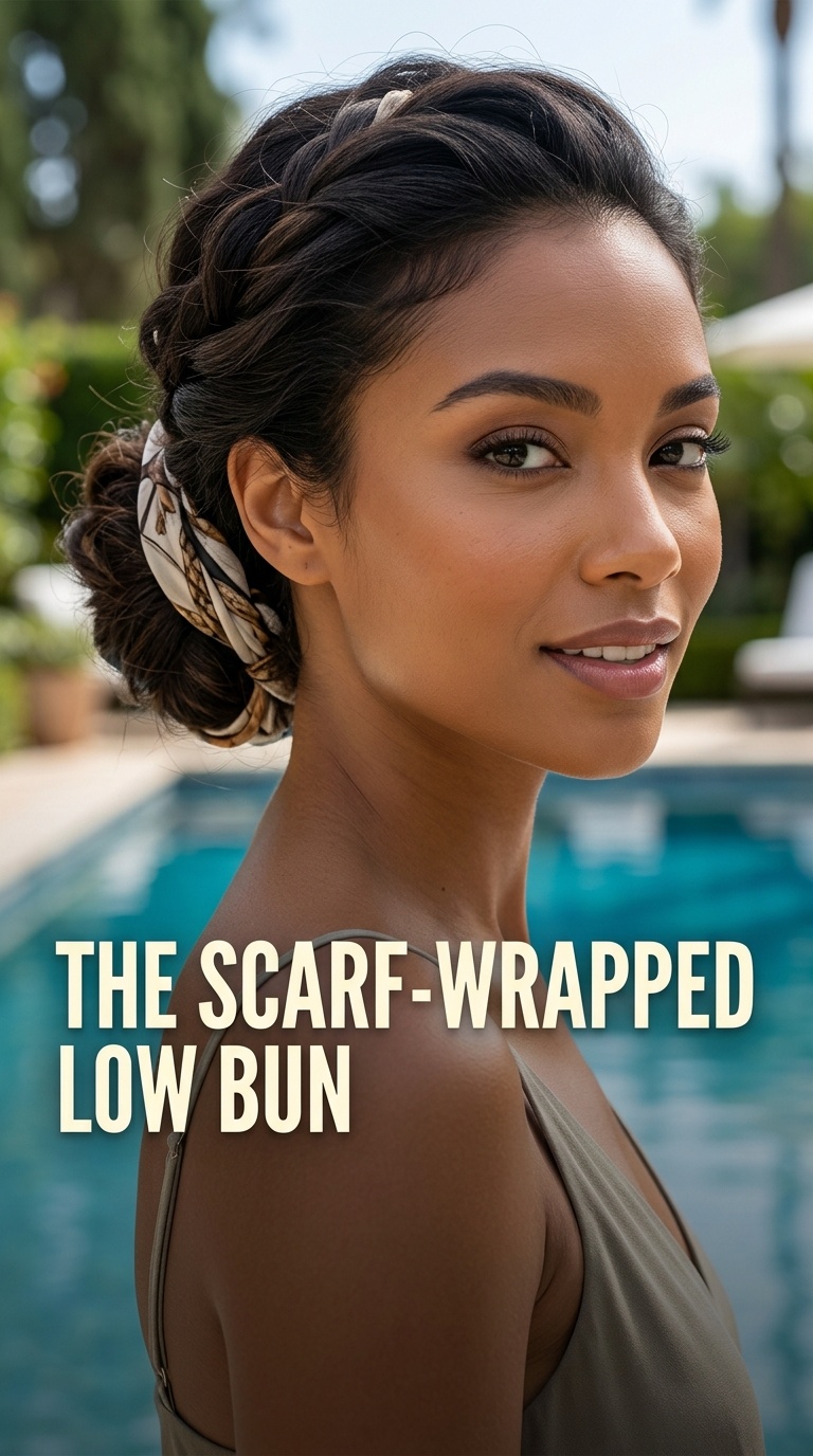 The Scarf-Wrapped Low Bun