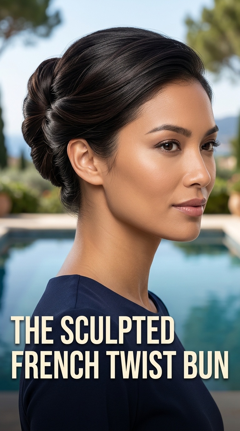 The Sculpted French Twist Bun
