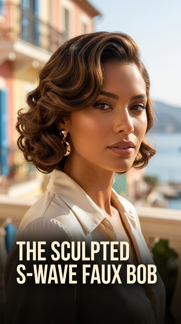 The Sculpted S-Wave Faux Bob