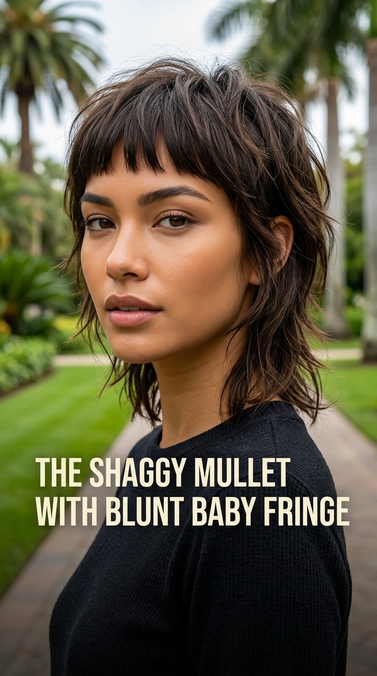 The Shaggy Mullet with Blunt Baby Fringe