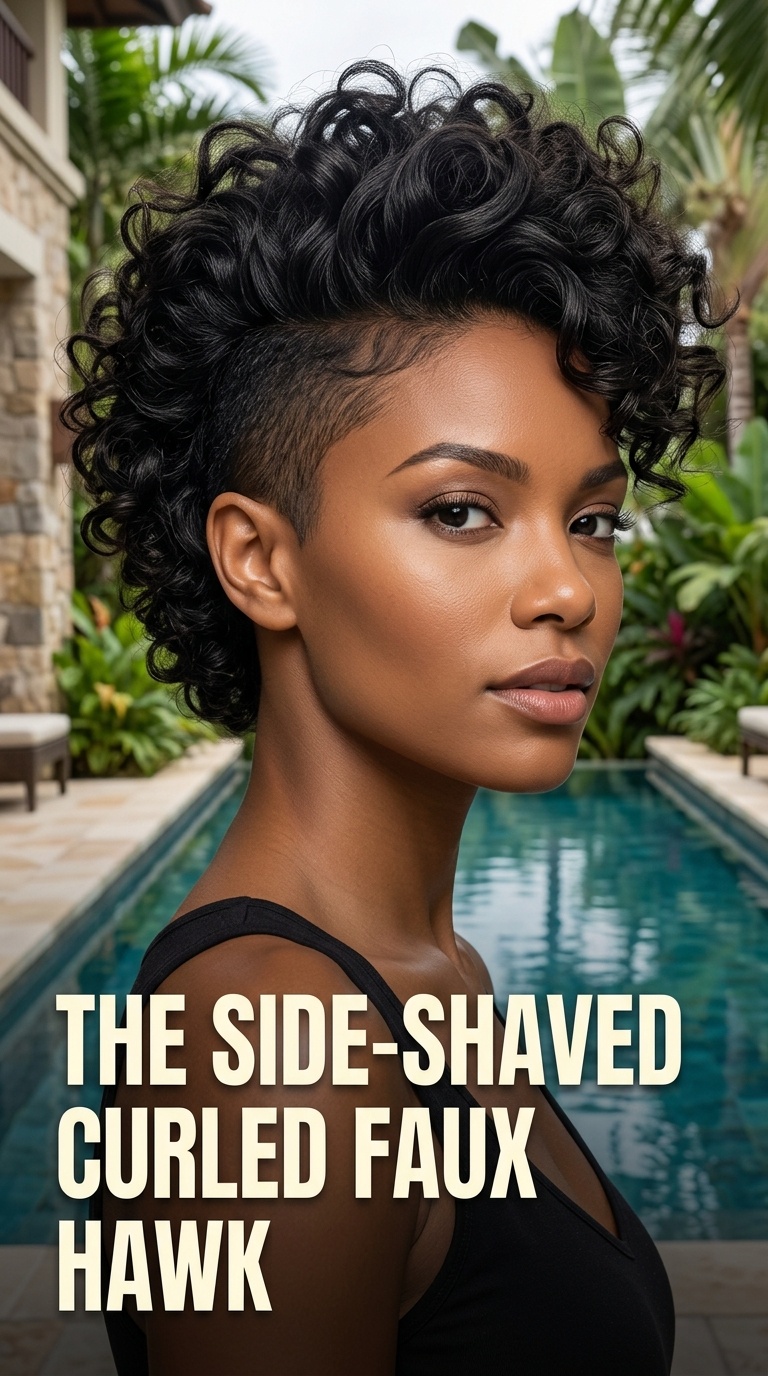 The Side-Shaved Curled Faux Hawk