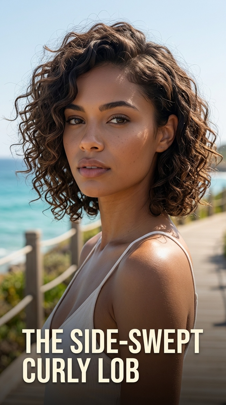 The Side-Swept Curly Lob