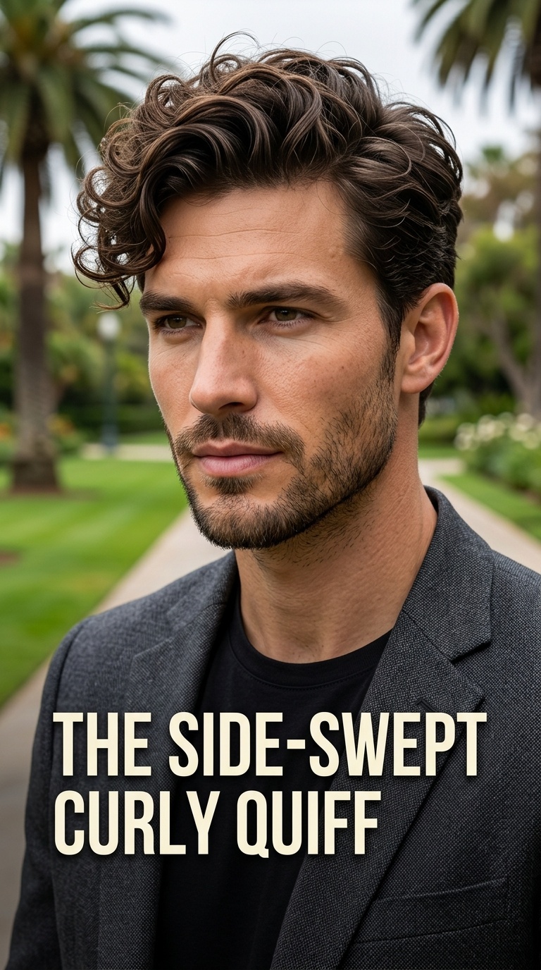 The Side-Swept Curly Quiff