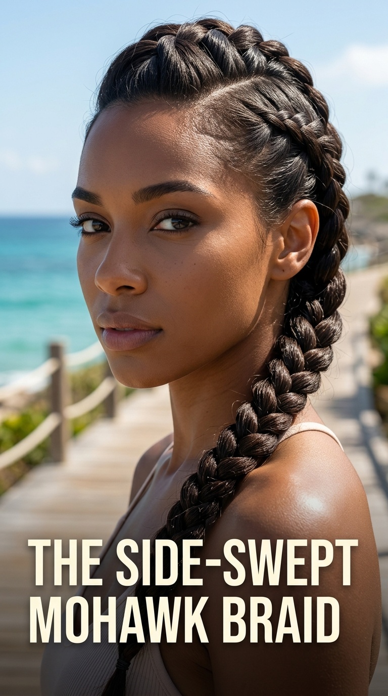 The Side-Swept Mohawk Braid