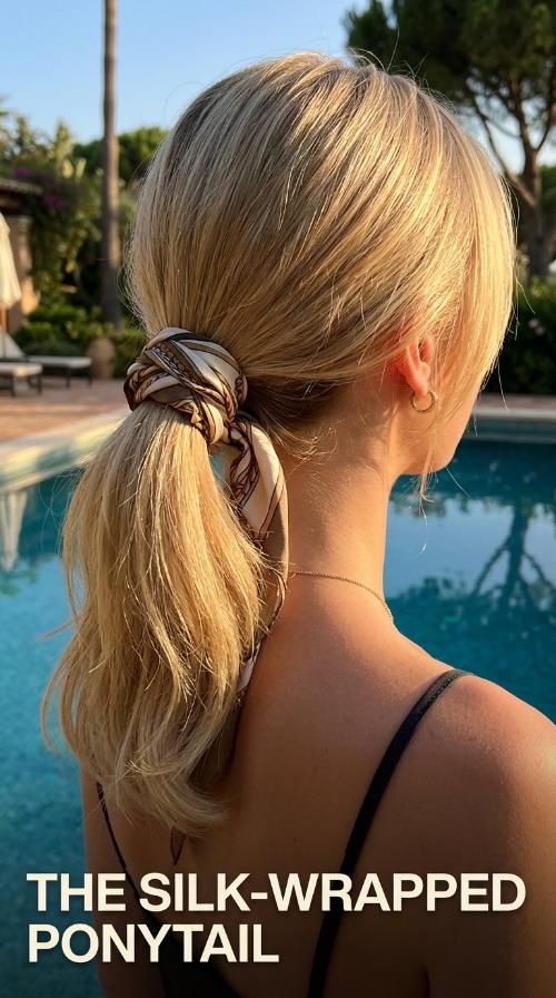 The Silk-Wrapped Ponytail
