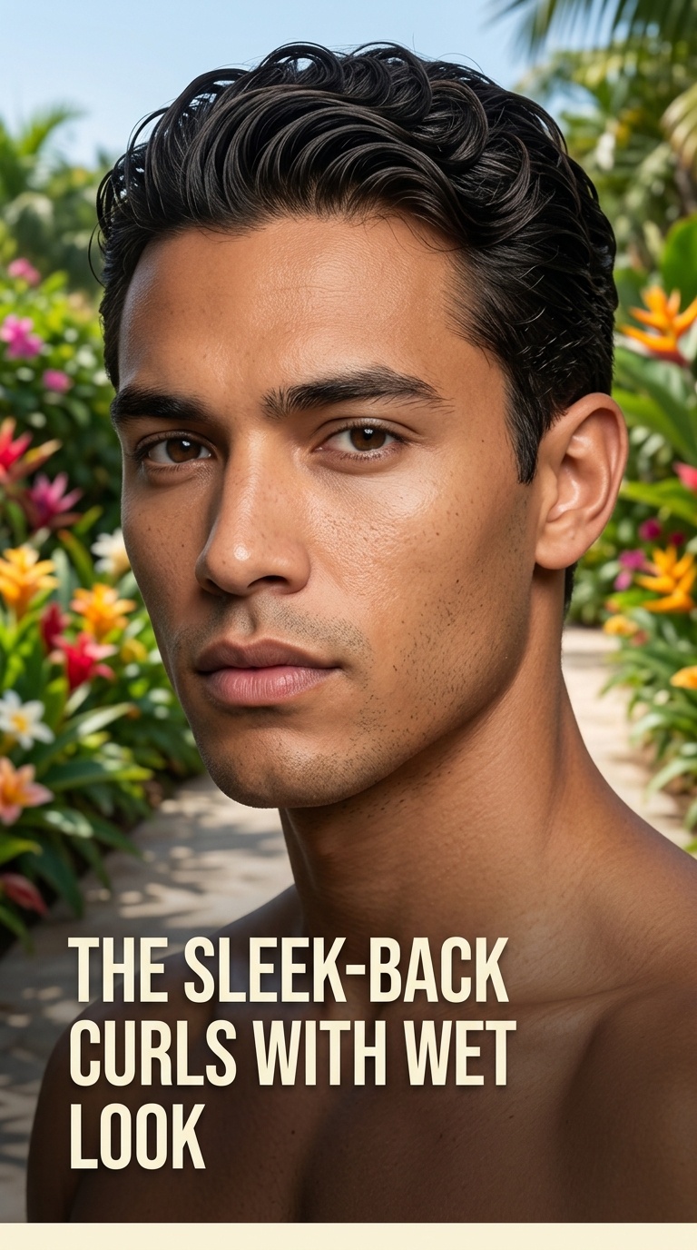 The Sleek-Back Curls with Wet Look