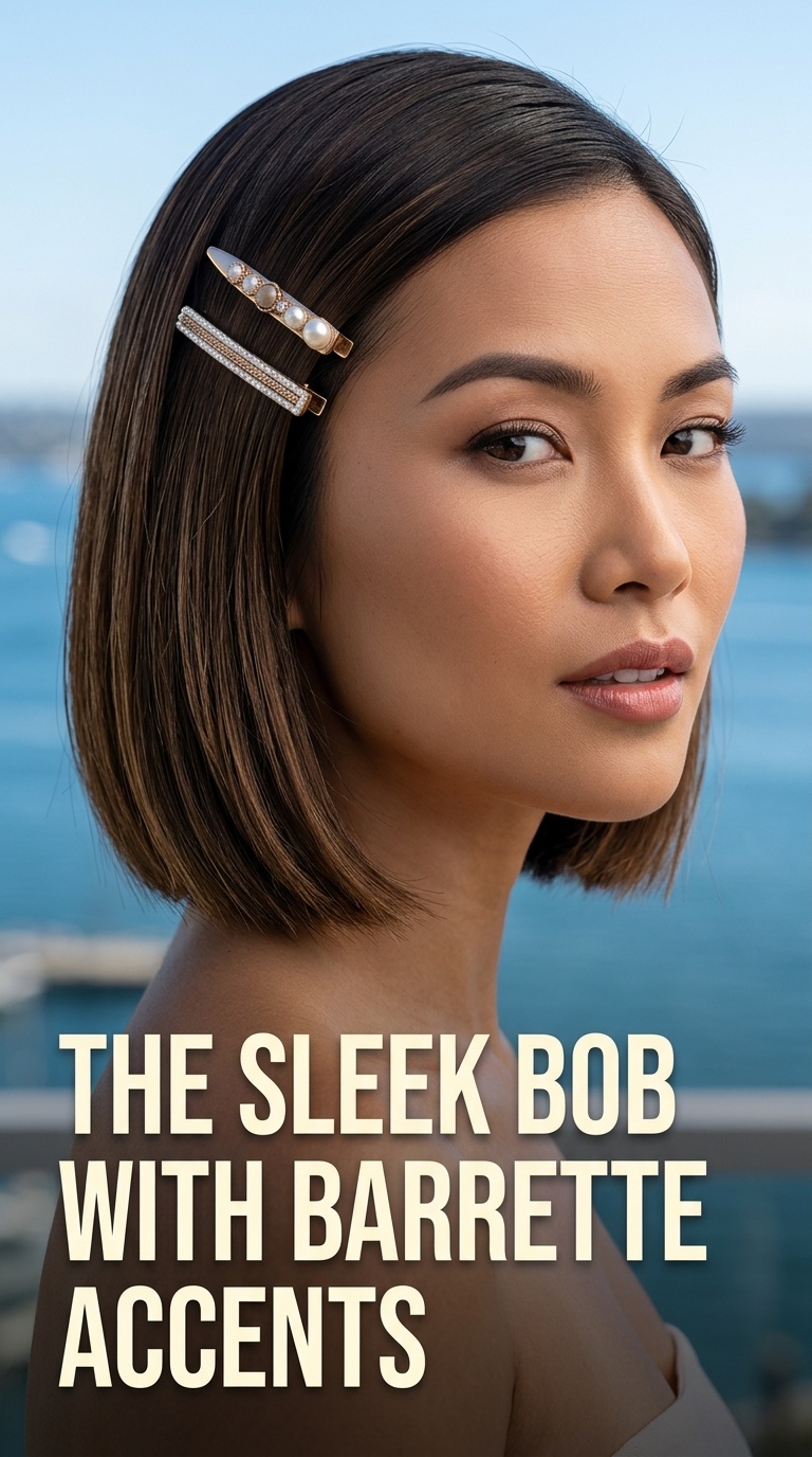The Sleek Bob with Barrette Accents