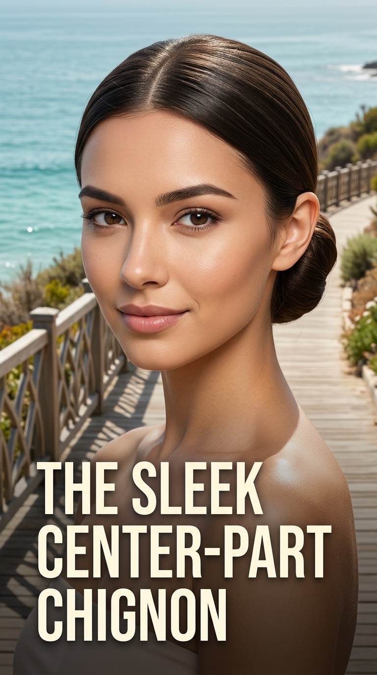 The Sleek Center-Part Chignon