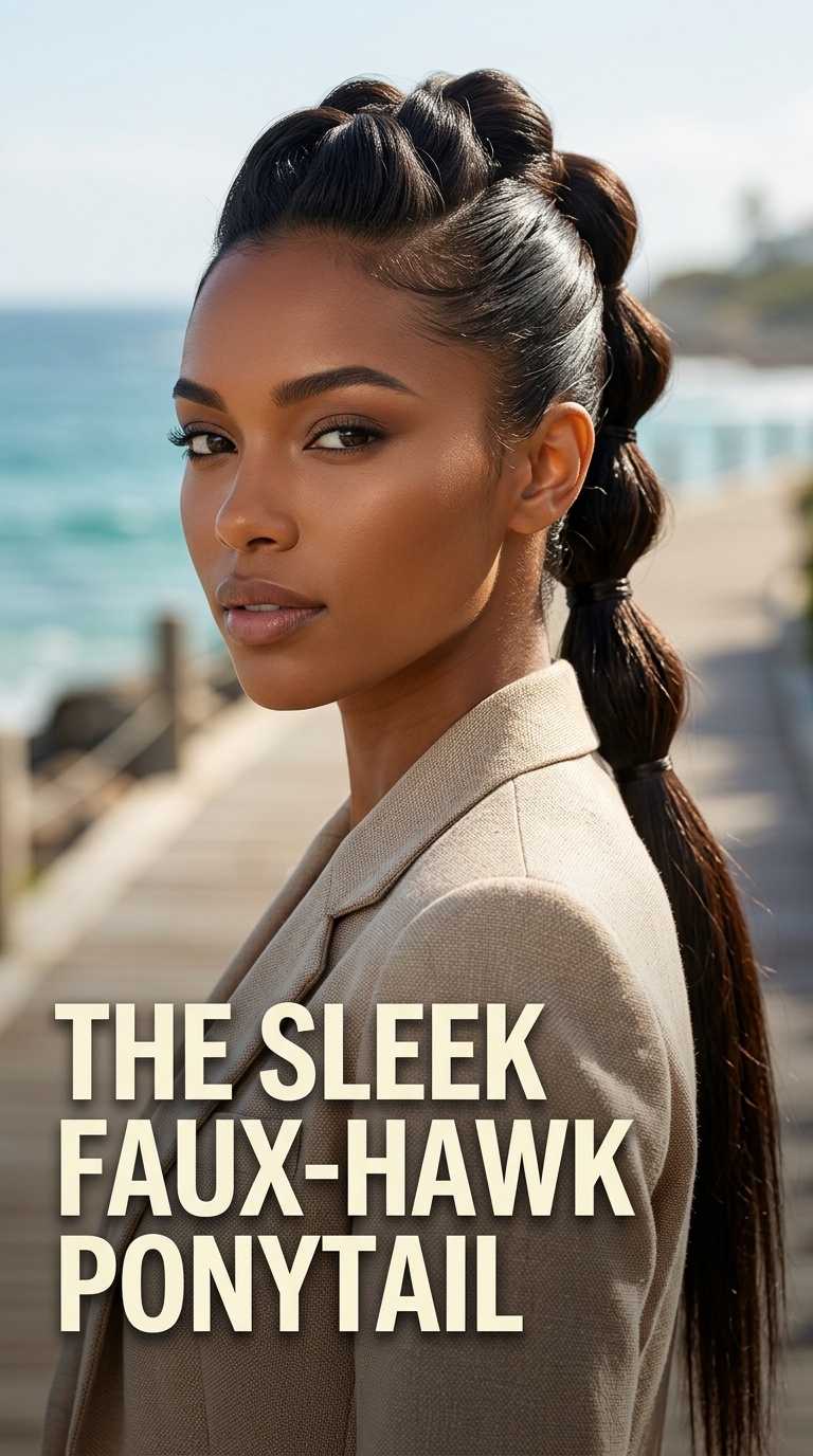 The Sleek Faux-Hawk Ponytail